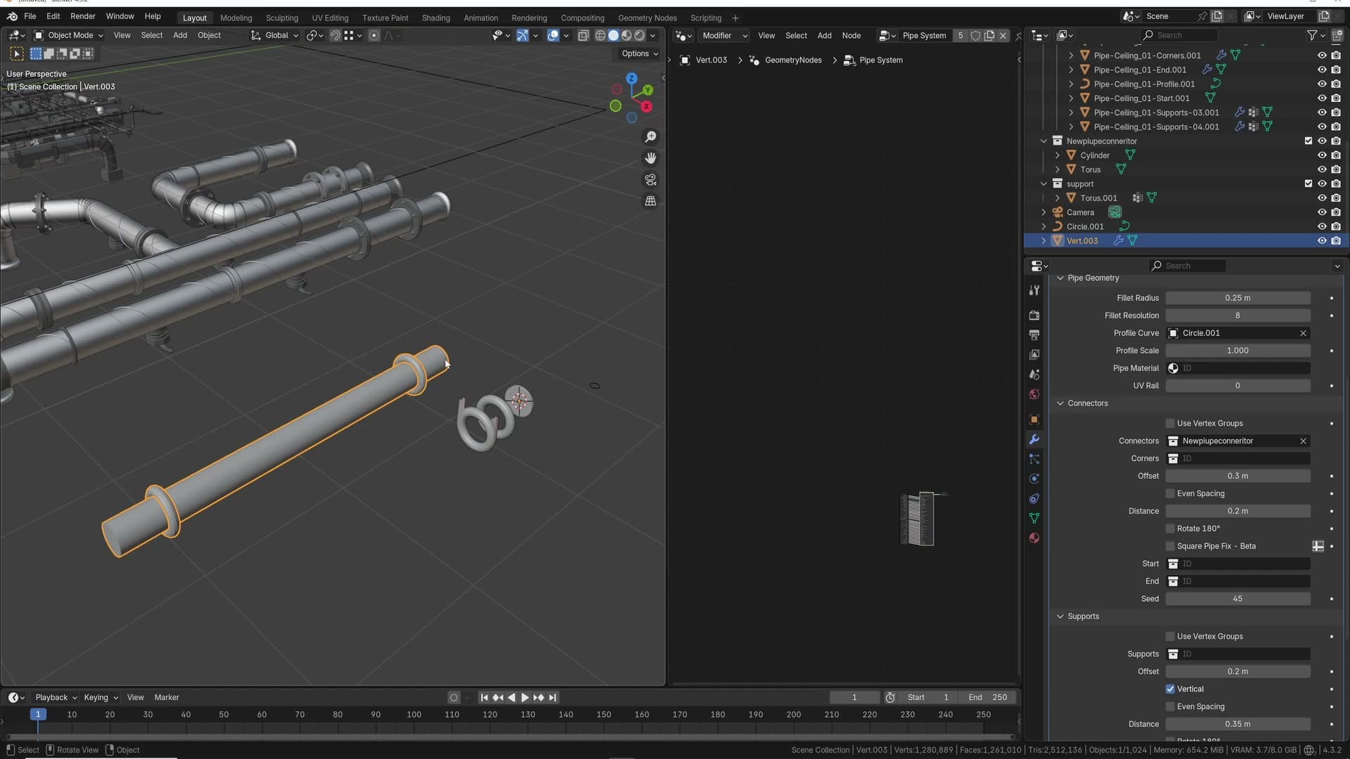 A new collection called "new public connector" with two connector meshes inside. These are what the geometry nodes will scatter.