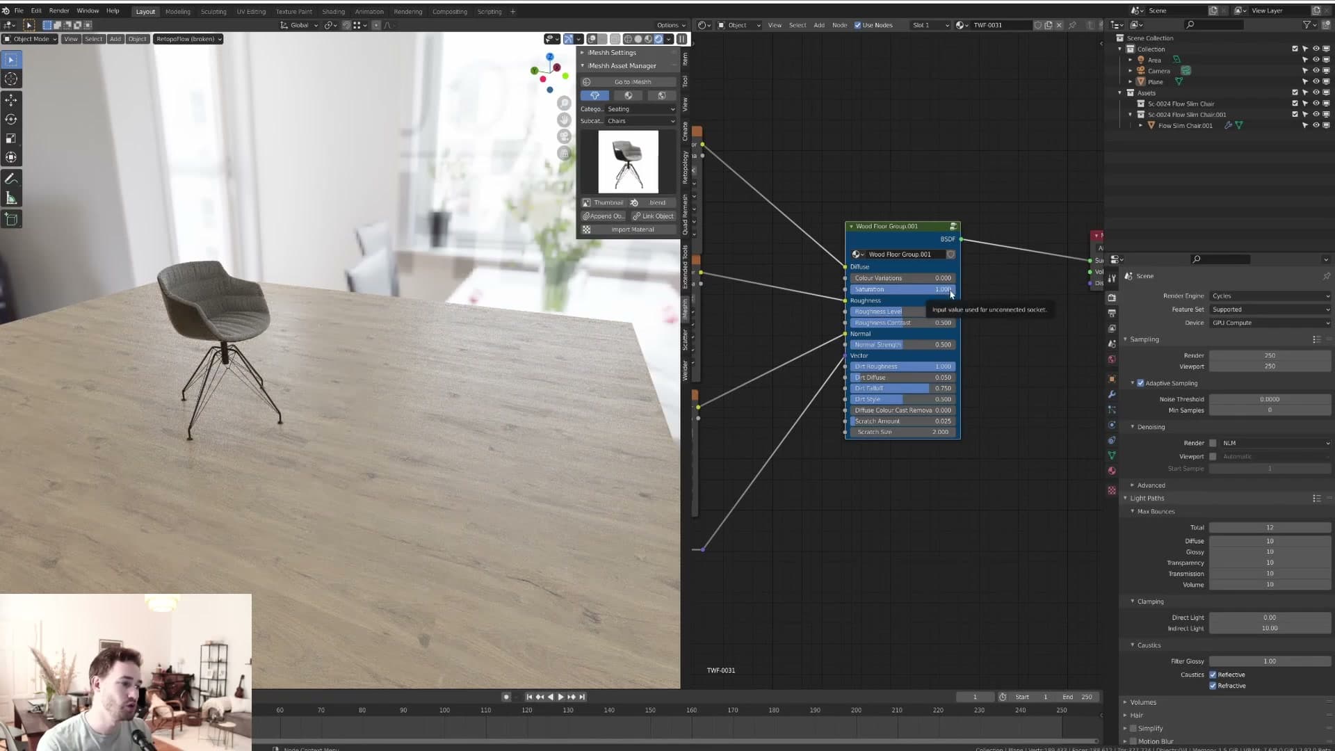Saturation slider in use, dropping it cools the floor down to a more believable, less candied tone.