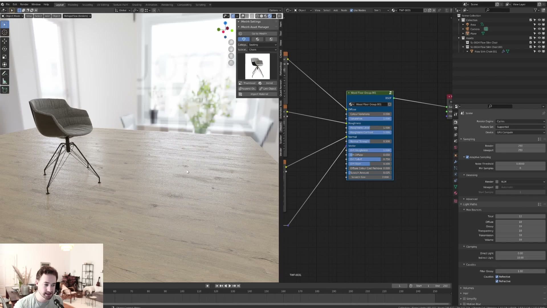 Roughness contrast at zero, flat single-value roughness across every plank.