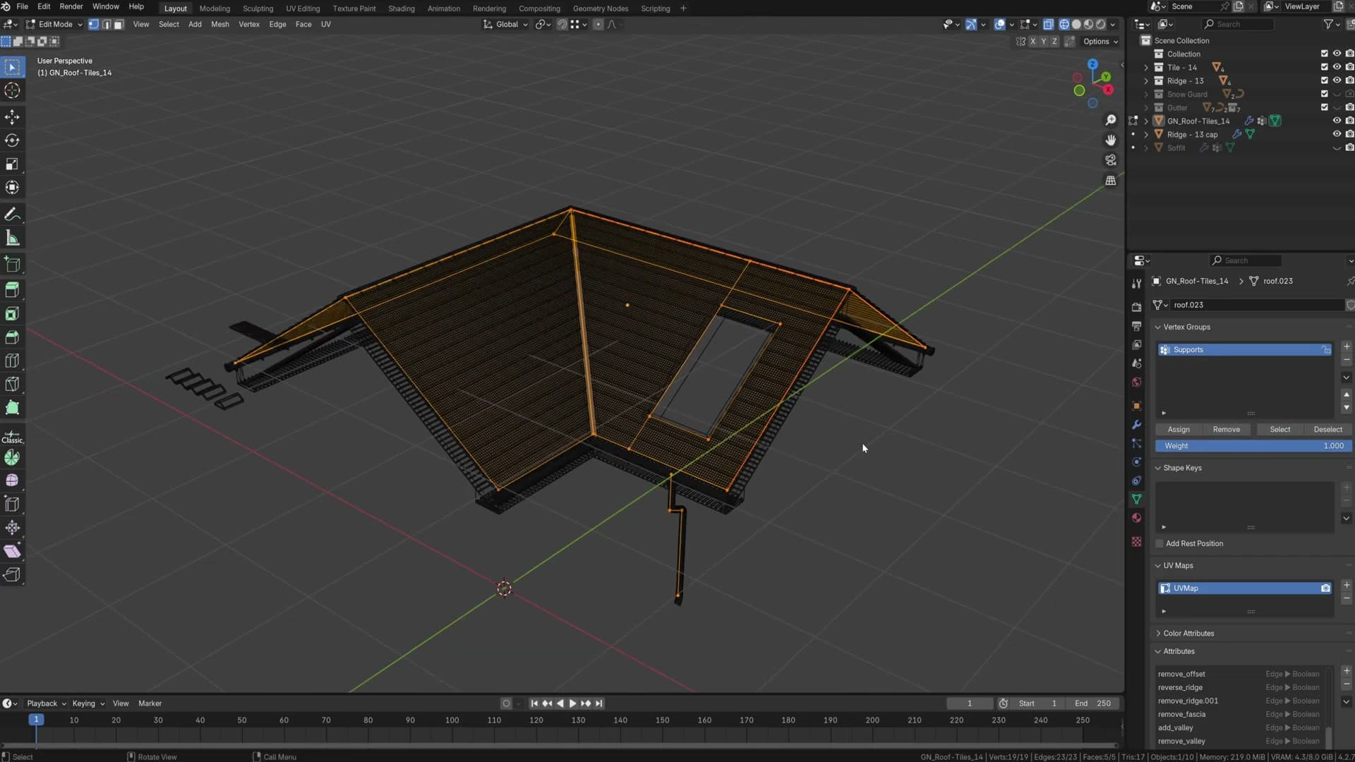Object Data Properties panel showing the Attributes list above vertex groups.