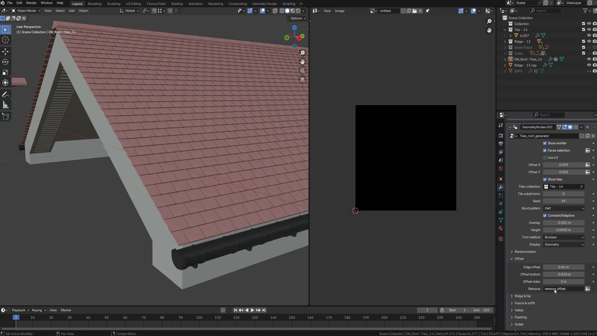 Setting the remove_offset attribute on a single edge to kill overhang there only.