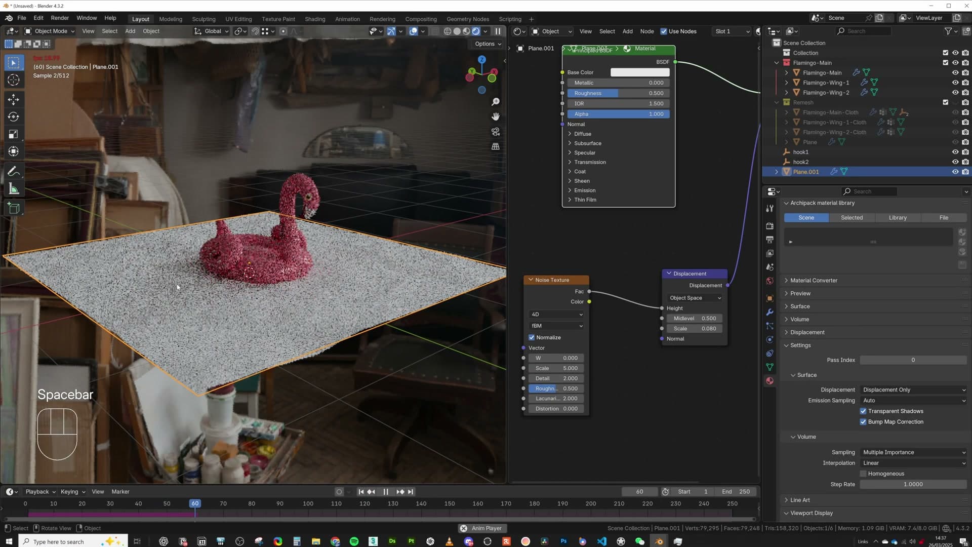 Switching the noise texture to 4D and scrubbing the W value to advance the wave pattern.