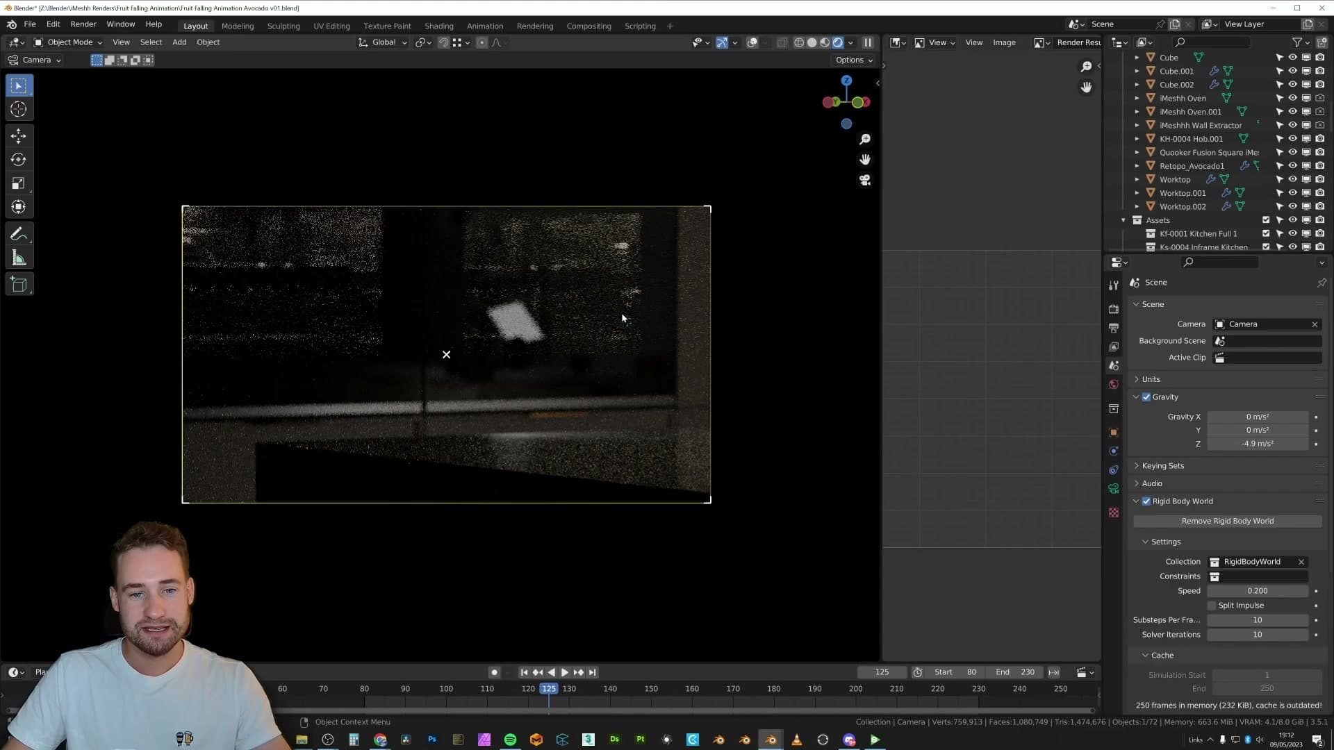 Preview render showing how out-of-focus the background ovens become.