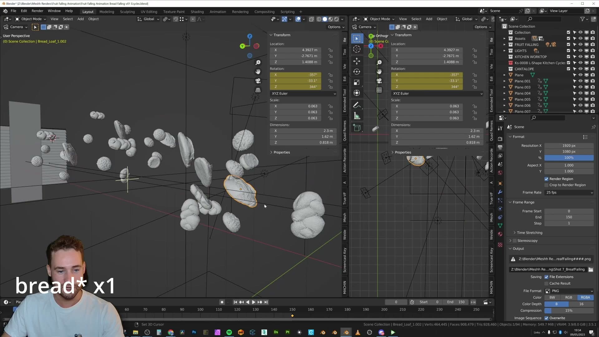 Camera animation keyframes: one move sells the entire fall.