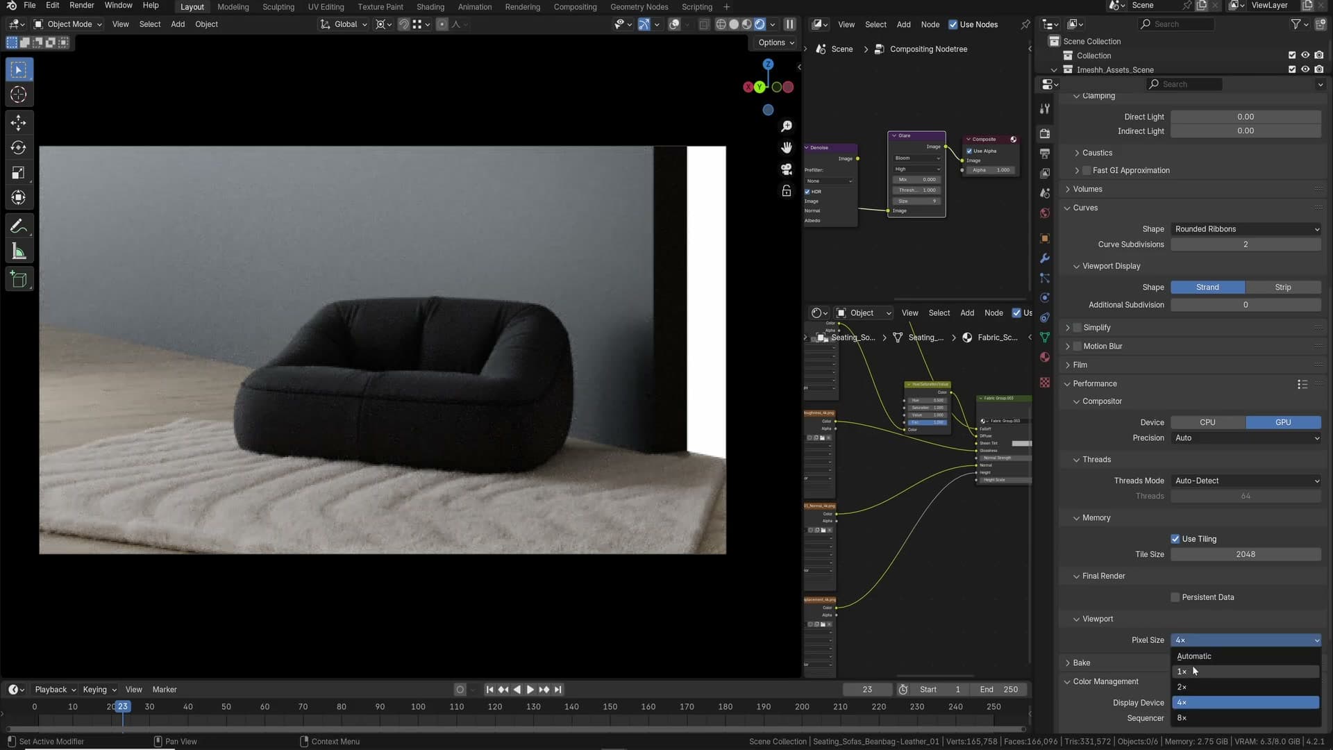 Pixel Size set to 1. Full-detail viewport render ready to screenshot and send.
