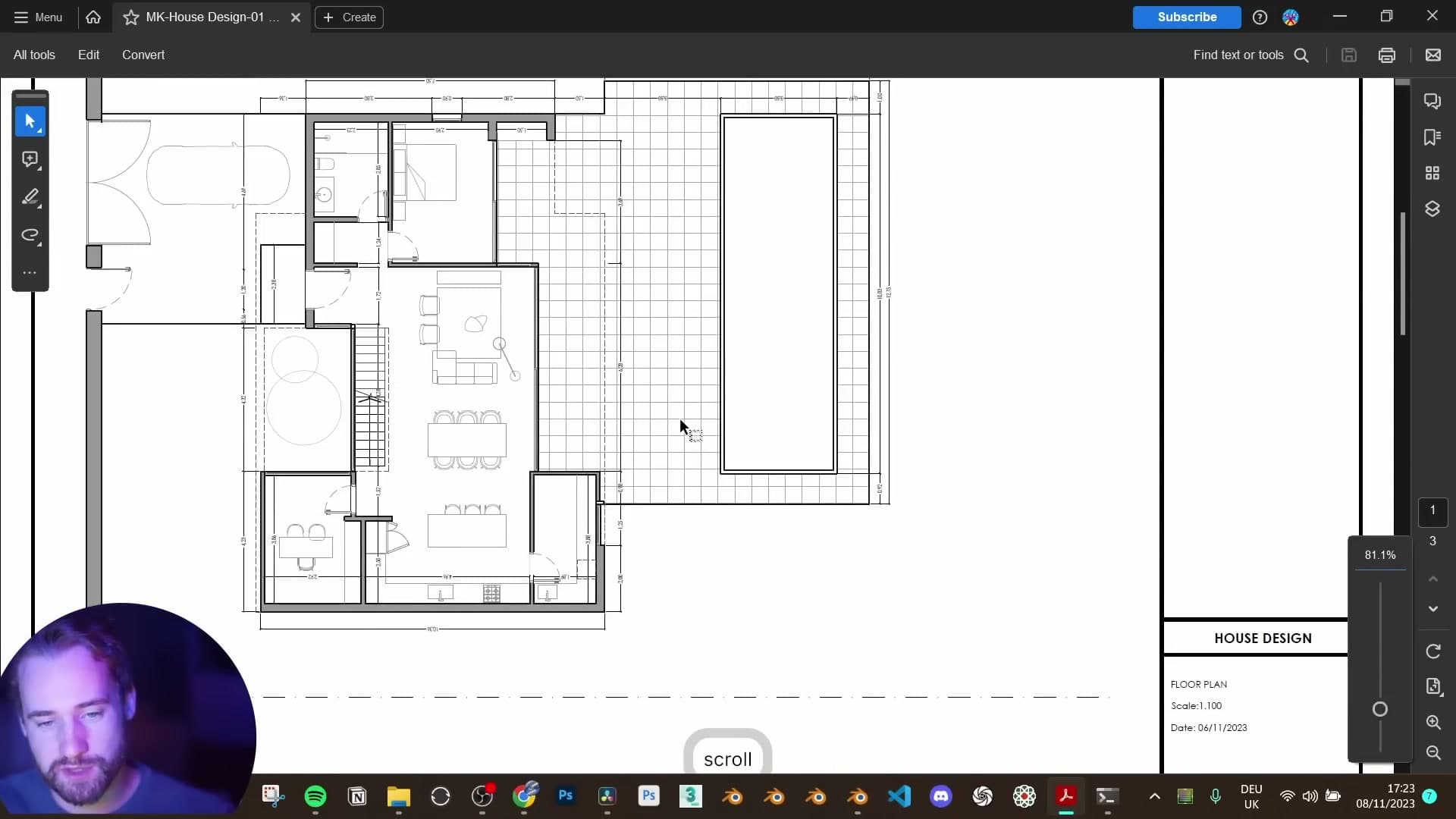 The four floor plans laid out in Blender, ready to be stacked vertically.