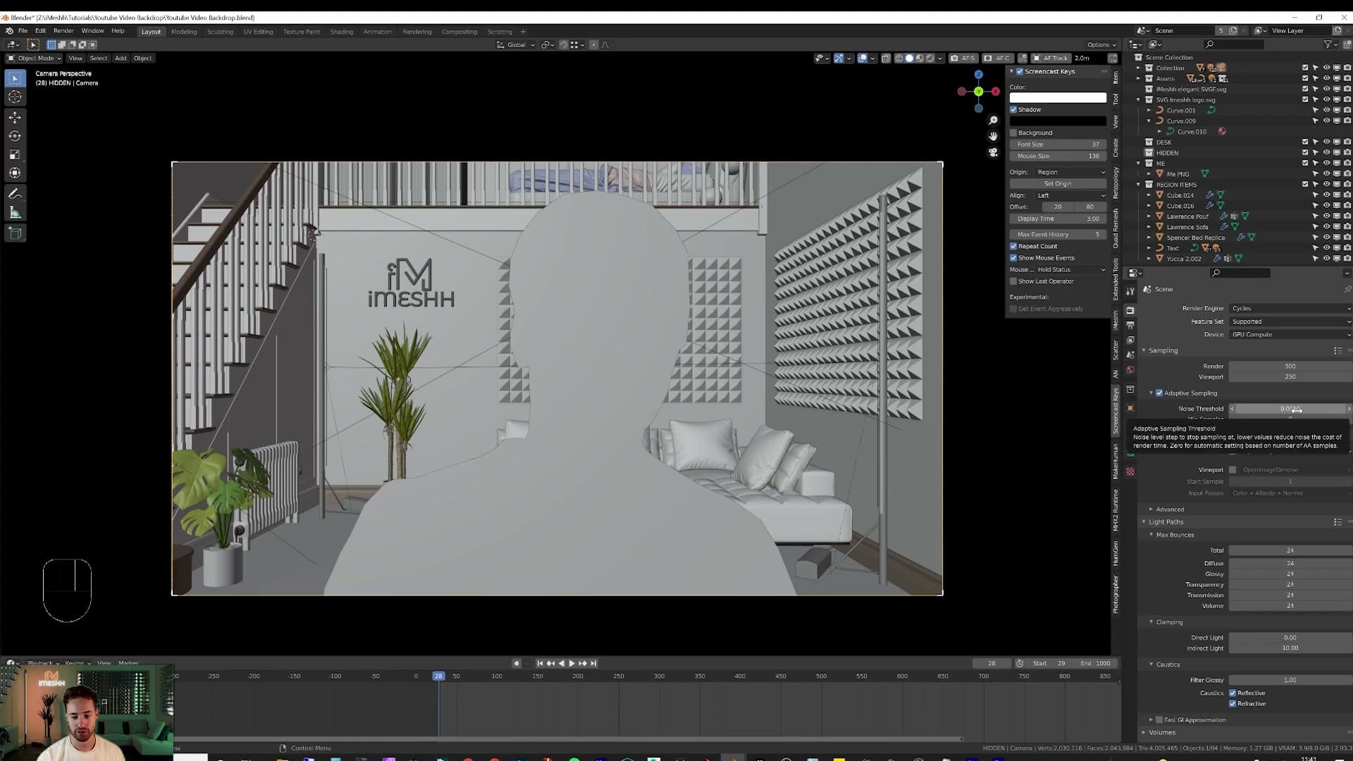 Render device set to GPU Compute with Simplify enabled for VRAM-tight machines.
