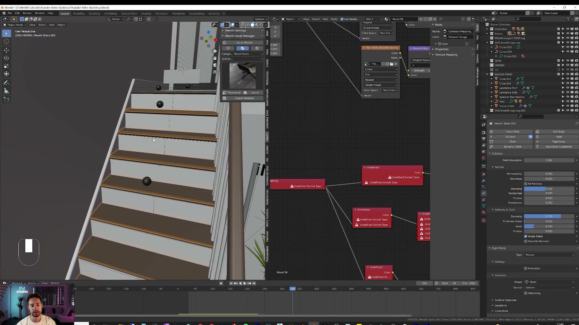 Visibility flags off and Display As Wire so the collider is invisible in renders.