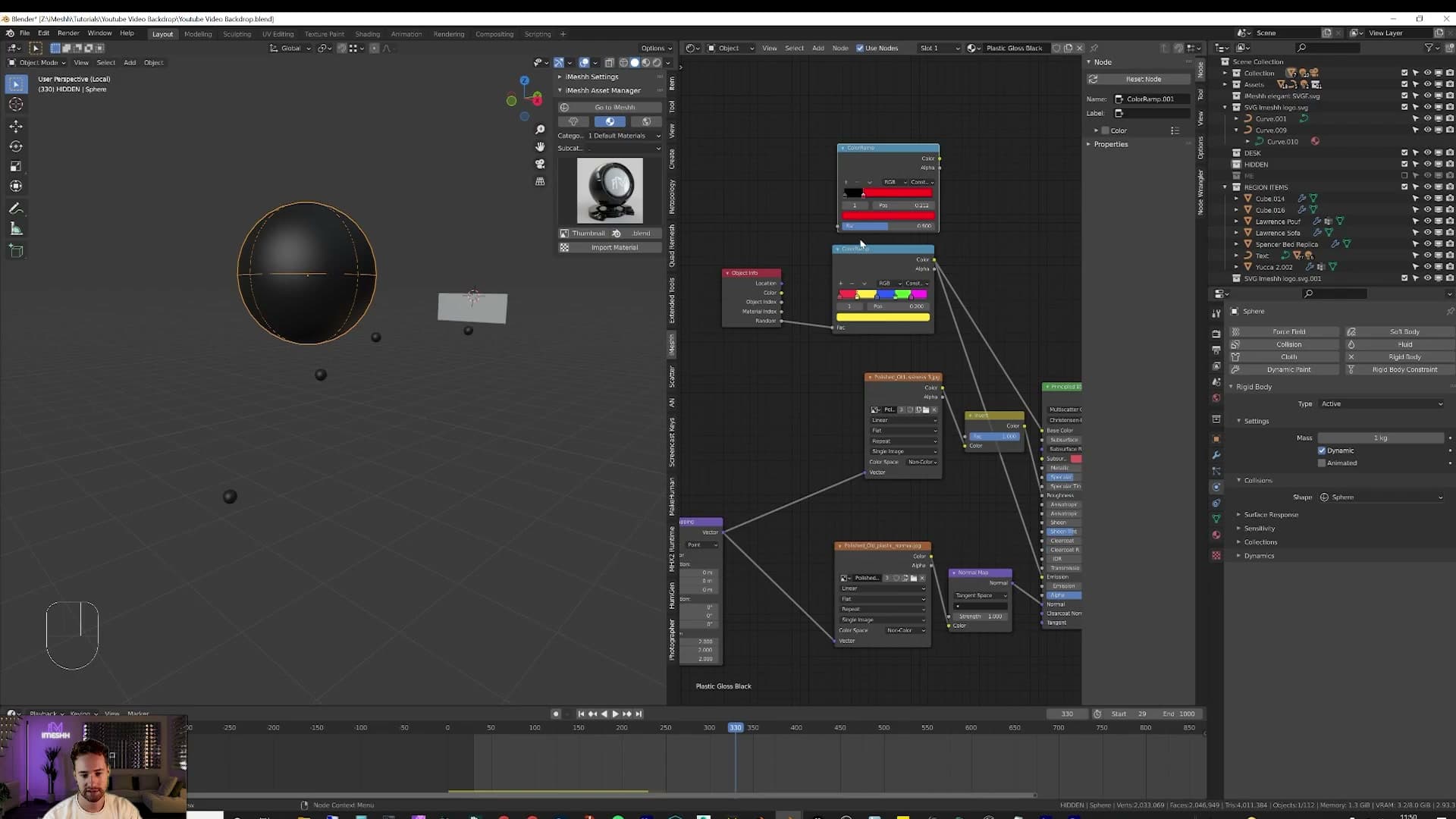 Plastic material imported from the iMeshh default materials pack.