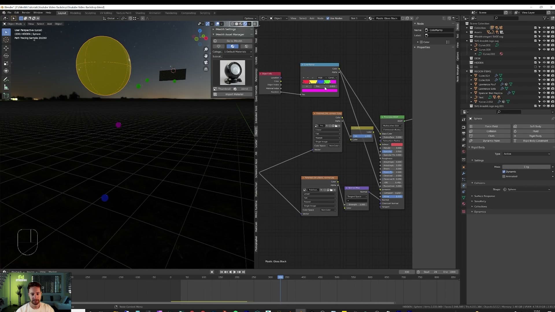 Object Info Random output plugged into a constant Color Ramp; every ball gets its own colour.