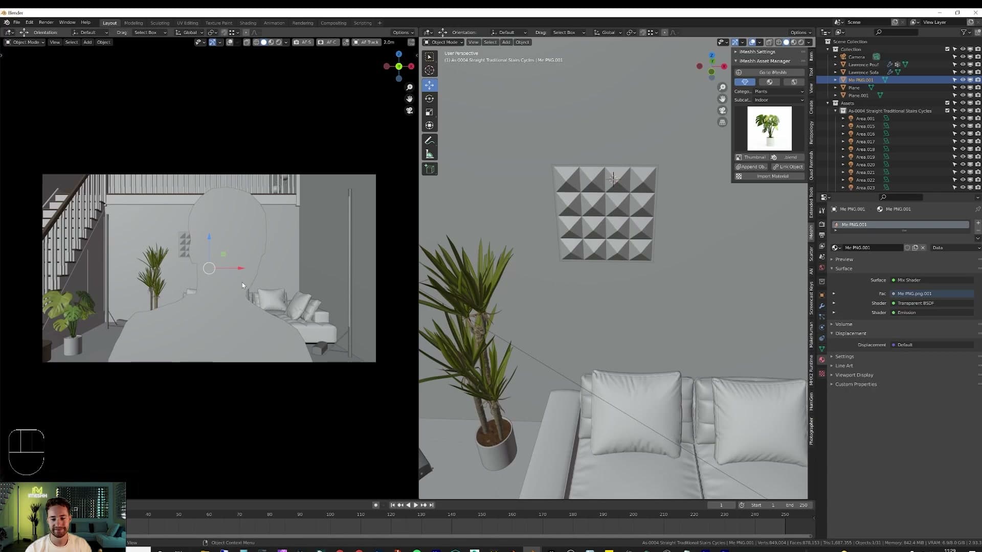 Merge by Distance cleans up the overlapping vertices into a single mesh.