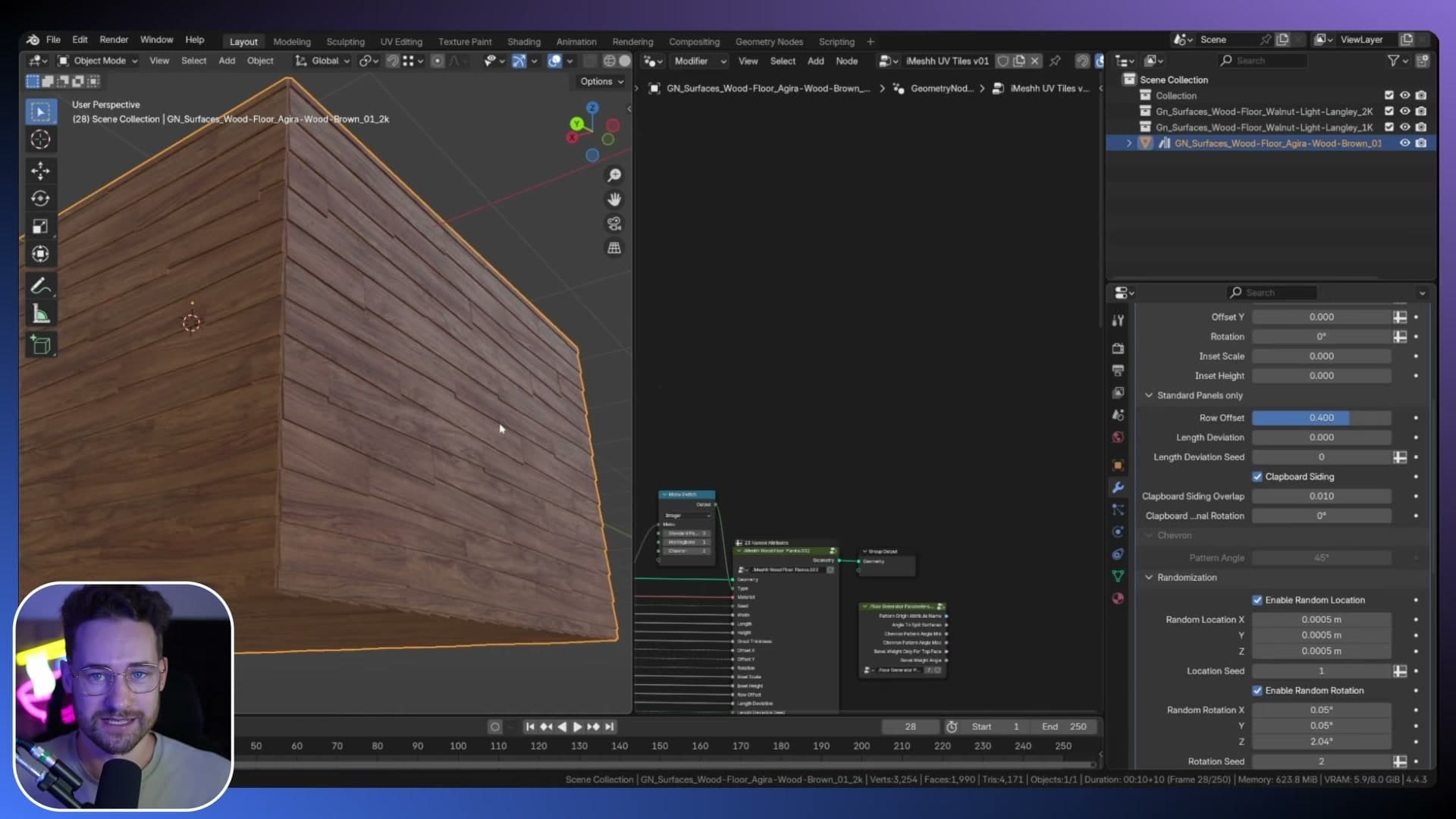 Randomized rotation enabled: each board sits slightly off-axis for a weathered feel.