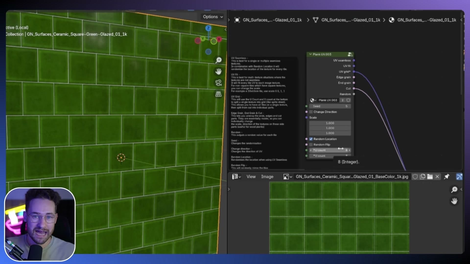 8x8 grid texture loaded. Each cell is going to become an individual tile.