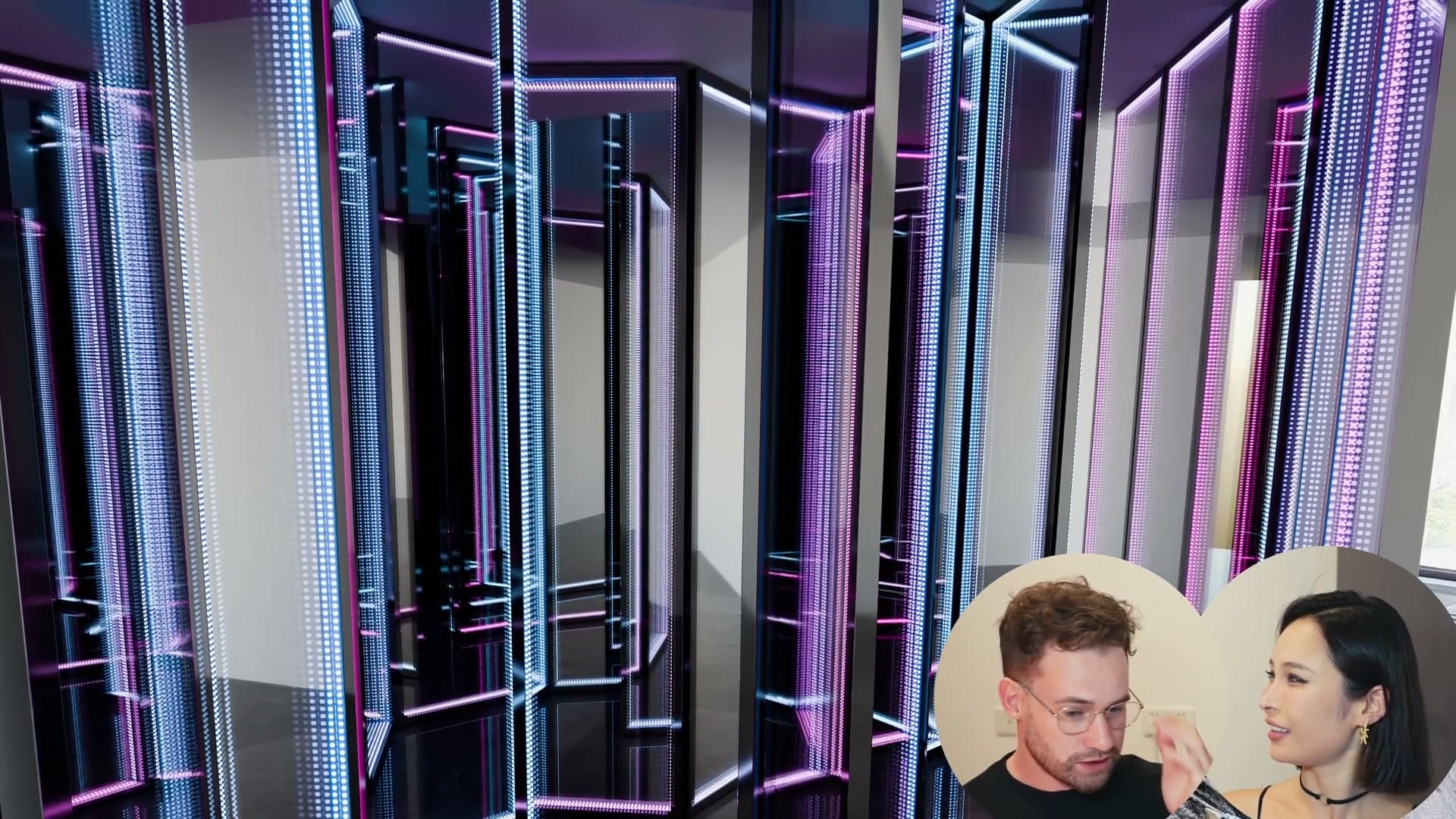 The mirror maze concept: solvable, walkable, and routed so the kitchen and office remain accessible.