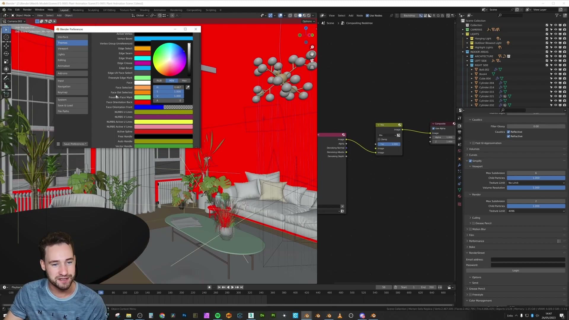 Face Orientation Front alpha dragged all the way to zero. Correctly-facing normals no longer draw any colour over the surface.