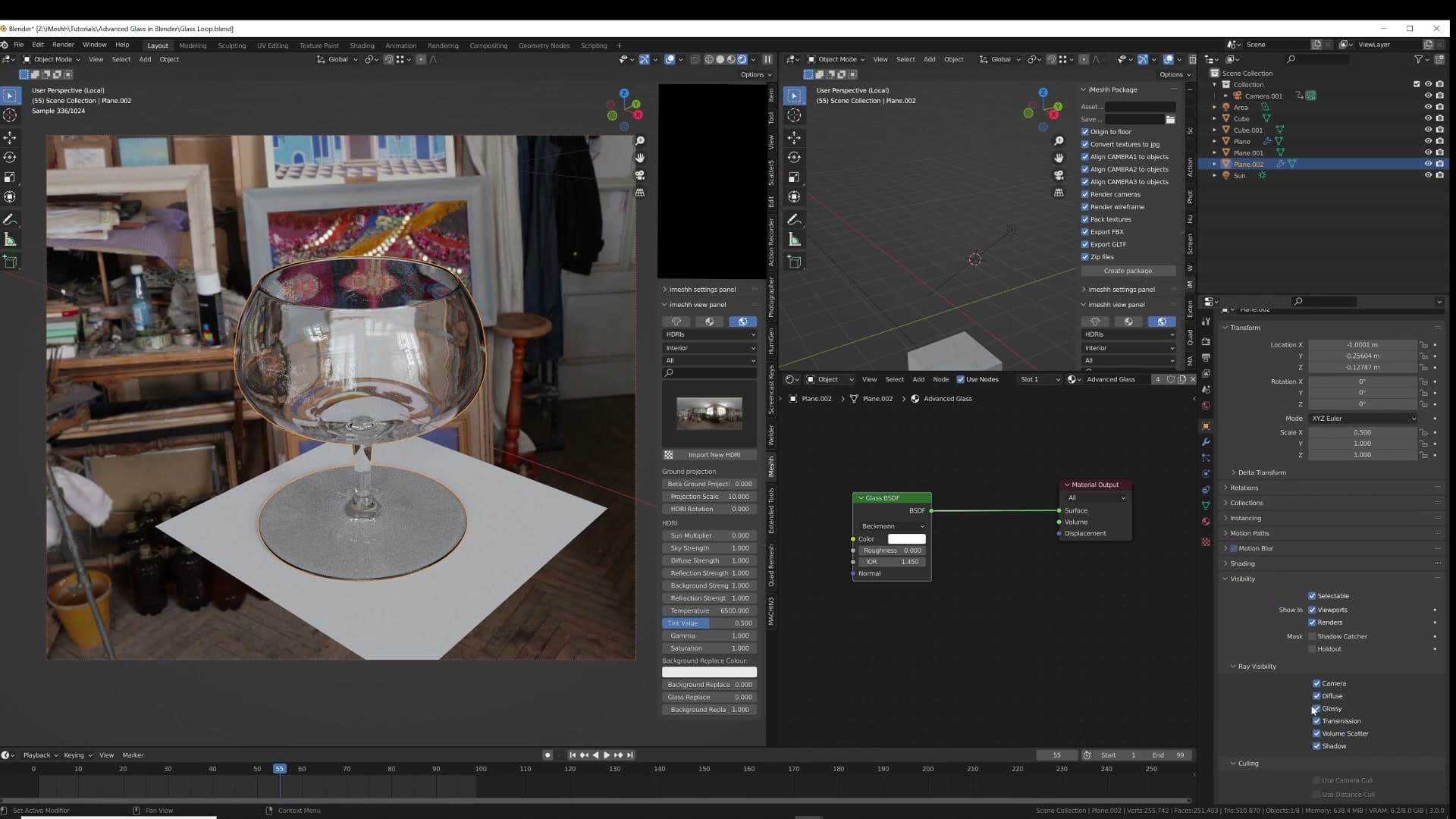 Object Properties → disabling shadow visibility removes the shadow but kills all shadowing for the whole object.